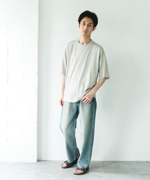 URBAN RESEARCH DOORS(アーバンリサーチドアーズ)の「コットンレーヨンクルーネック ショートスリーブ Tシャツ(Tシャツ/カットソー・メンズ・ブラウン/ライトブルー/ベージュ・LARGE/MEDIUM)」の10枚目の写真