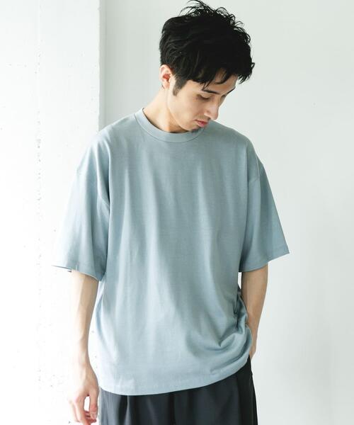 URBAN RESEARCH DOORS(アーバンリサーチドアーズ)の「コットンレーヨンクルーネック ショートスリーブ Tシャツ(Tシャツ/カットソー・メンズ・ブラウン/ライトブルー/ベージュ・LARGE/MEDIUM)」の18枚目の写真