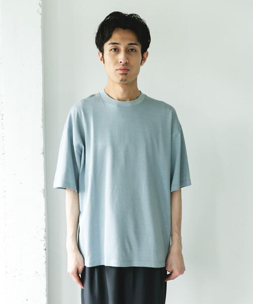 URBAN RESEARCH DOORS(アーバンリサーチドアーズ)の「コットンレーヨンクルーネック ショートスリーブ Tシャツ(Tシャツ/カットソー・メンズ・ブラウン/ライトブルー/ベージュ・LARGE/MEDIUM)」の22枚目の写真