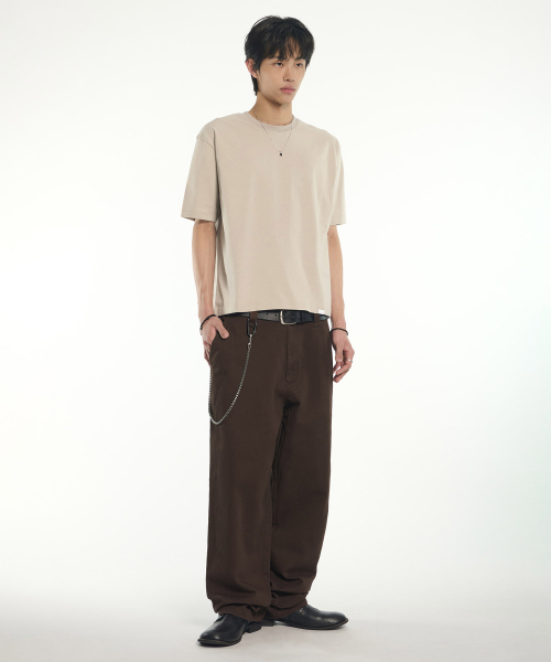 NOMANUAL（NOMANUAL）の「NM PLAIN CROP T-SHIRT - BEIGE（Tシャツ/カットソー・レディース・その他・SMALL/MEDIUM/LARGE/X-LARGE）」の3枚目の写真