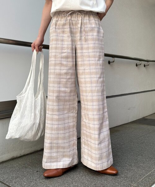 GEVACO(ゲバコ)の「【GEVACO/ゲバコ】コットンリネンイージーパンツ(その他パンツ・レディース・ブラック系その他/ブラック/ベージュ・LARGE/SMALL/MEDIUM)」の1枚目の写真
