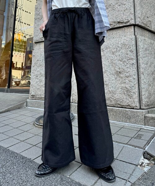 GEVACO(ゲバコ)の「【GEVACO/ゲバコ】コットンリネンイージーパンツ(その他パンツ・レディース・ブラック系その他/ブラック/ベージュ・LARGE/SMALL/MEDIUM)」の2枚目の写真