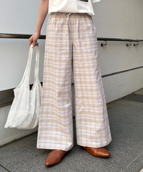 GEVACO(ゲバコ)の「【GEVACO/ゲバコ】コットンリネンイージーパンツ(その他パンツ・レディース・ブラック系その他/ブラック/ベージュ・LARGE/SMALL/MEDIUM)」の5枚目の写真