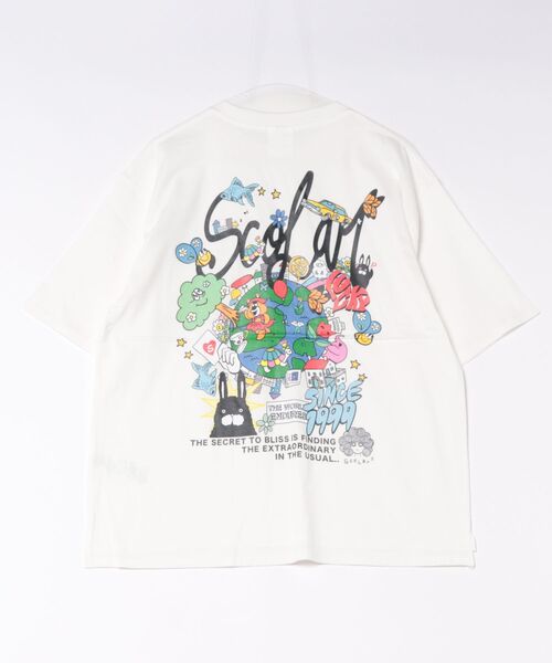 ScoLar(スカラー)の「ScoLar/スカラー ワールド柄 ポケットTEE(Tシャツ/カットソー・レディース・ホワイト/イエロー・FREE)」の16枚目の写真