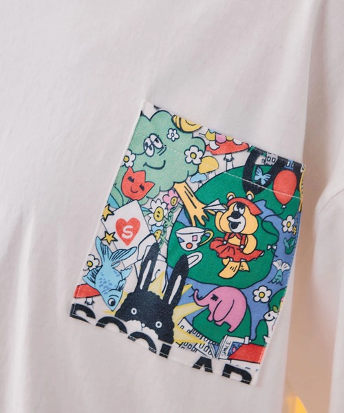 ScoLar(スカラー)の「ScoLar/スカラー ワールド柄 ポケットTEE(Tシャツ/カットソー・レディース・ホワイト/イエロー・FREE)」の7枚目の写真