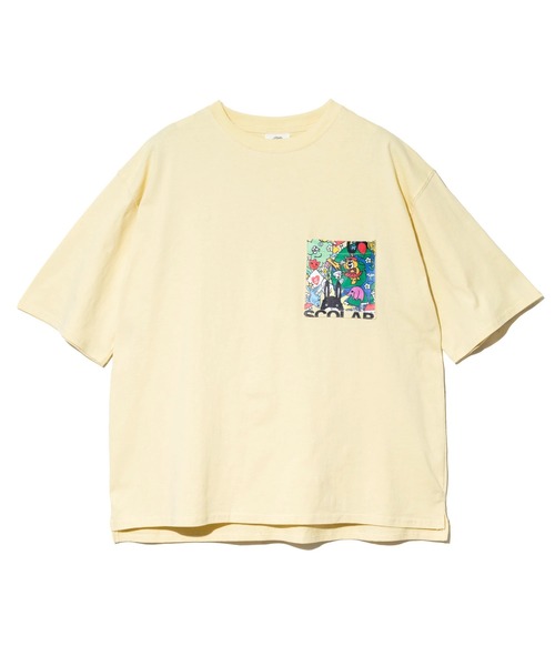 ScoLar(スカラー)の「ScoLar/スカラー ワールド柄 ポケットTEE(Tシャツ/カットソー・レディース・ホワイト/イエロー・FREE)」の13枚目の写真