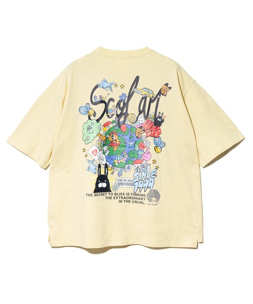 ScoLar(スカラー)の「ScoLar/スカラー ワールド柄 ポケットTEE(Tシャツ/カットソー・レディース・ホワイト/イエロー・FREE)」の14枚目の写真