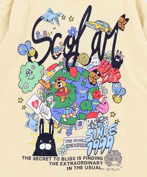 ScoLar(スカラー)の「ScoLar/スカラー ワールド柄 ポケットTEE(Tシャツ/カットソー・レディース・ホワイト/イエロー・FREE)」の15枚目の写真