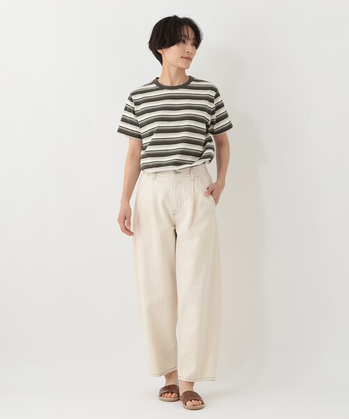 Afternoon Tea(アフタヌーンティー)の「マルチボーダープルオーバー(Tシャツ/カットソー・レディース・ベージュ/アイボリー/ライトブルー・MEDIUM)」の6枚目の写真