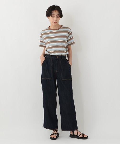 Afternoon Tea(アフタヌーンティー)の「マルチボーダープルオーバー(Tシャツ/カットソー・レディース・ベージュ/アイボリー/ライトブルー・MEDIUM)」の9枚目の写真