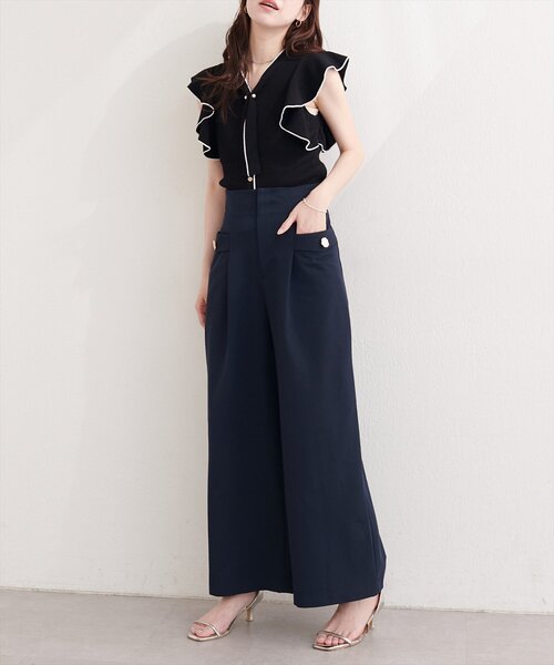 natural couture(ナチュラルクチュール)の「ラッフルボウタイニット(ニット/セーター・レディース・ラベンダー/ブラック/サックスブルー/オフホワイト・FREE)」の13枚目の写真