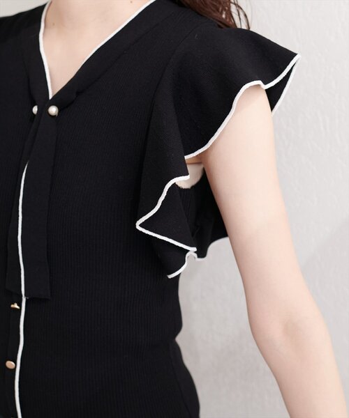 natural couture(ナチュラルクチュール)の「ラッフルボウタイニット(ニット/セーター・レディース・ラベンダー/ブラック/サックスブルー/オフホワイト・FREE)」の17枚目の写真