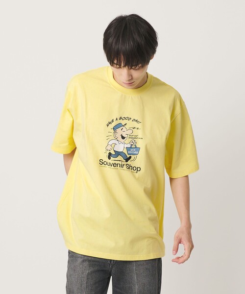 NICE WEATHER(ナイスウェザー)の「<NICE WEATHER>アイコニックプリント Tシャツ(Tシャツ/カットソー・メンズ・イエロー/ホワイト/ネイビー・L/XS/M/S)」の4枚目の写真