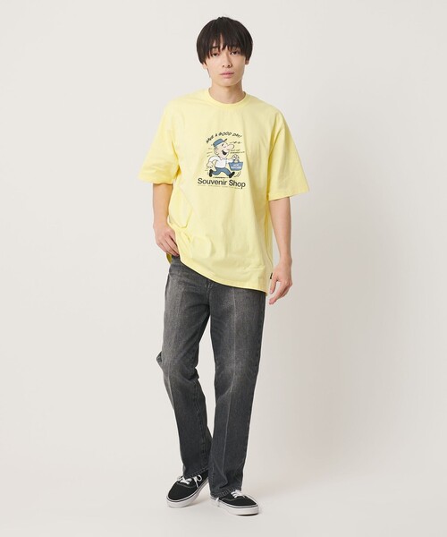 NICE WEATHER(ナイスウェザー)の「<NICE WEATHER>アイコニックプリント Tシャツ(Tシャツ/カットソー・メンズ・イエロー/ホワイト/ネイビー・L/XS/M/S)」の8枚目の写真