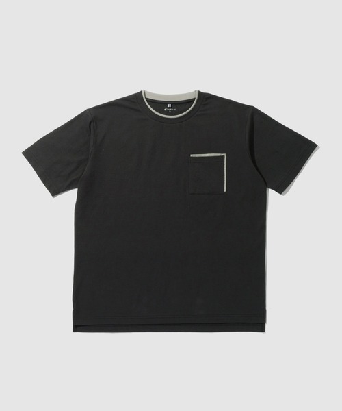 NAVY(ネイビー)の「【SARARI /サラリ】冷感 速乾 フェイクレイヤード ポケット 半袖Tシャツ(Tシャツ/カットソー・メンズ・オフホワイト/ネイビー/ライトグレー/ブラック・S/M/L/XL)」の19枚目の写真