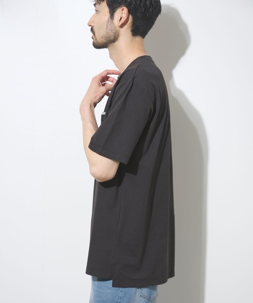 NAVY(ネイビー)の「【SARARI /サラリ】冷感 速乾 フェイクレイヤード ポケット 半袖Tシャツ(Tシャツ/カットソー・メンズ・オフホワイト/ネイビー/ライトグレー/ブラック・S/M/L/XL)」の10枚目の写真