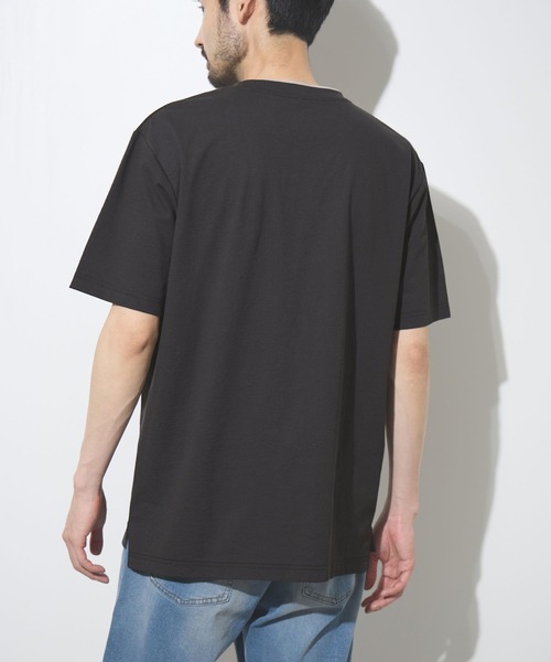 NAVY(ネイビー)の「【SARARI /サラリ】冷感 速乾 フェイクレイヤード ポケット 半袖Tシャツ(Tシャツ/カットソー・メンズ・オフホワイト/ネイビー/ライトグレー/ブラック・S/M/L/XL)」の11枚目の写真