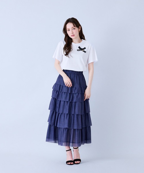 Audie a Muses(オーディアミューズ)の「Audie a Musesロゴ入りリボンカットソー(Tシャツ/カットソー・レディース・オフホワイト/ブラック/ブラウン・38/42)」の20枚目の写真