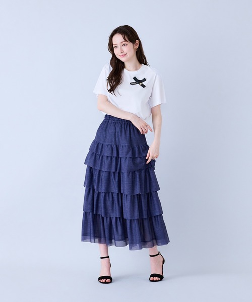 Audie a Muses(オーディアミューズ)の「Audie a Musesロゴ入りリボンカットソー(Tシャツ/カットソー・レディース・オフホワイト/ブラック/ブラウン・38/42)」の21枚目の写真