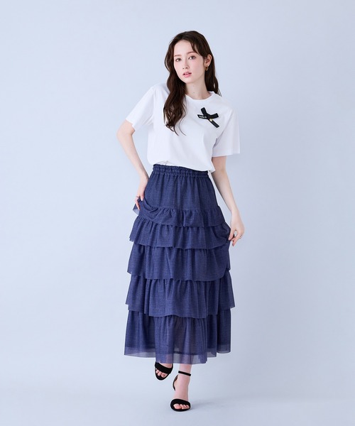 Audie a Muses(オーディアミューズ)の「Audie a Musesロゴ入りリボンカットソー(Tシャツ/カットソー・レディース・オフホワイト/ブラック/ブラウン・38/42)」の14枚目の写真