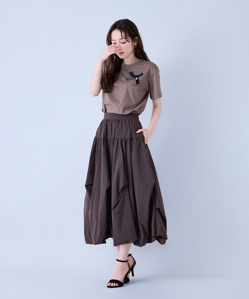 Audie a Muses(オーディアミューズ)の「Audie a Musesロゴ入りリボンカットソー(Tシャツ/カットソー・レディース・オフホワイト/ブラック/ブラウン・38/42)」の18枚目の写真