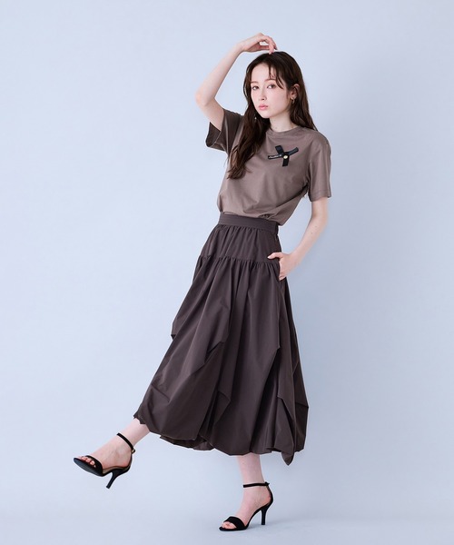 Audie a Muses(オーディアミューズ)の「Audie a Musesロゴ入りリボンカットソー(Tシャツ/カットソー・レディース・オフホワイト/ブラック/ブラウン・38/42)」の19枚目の写真