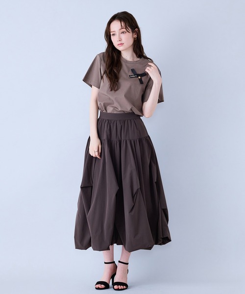 Audie a Muses(オーディアミューズ)の「Audie a Musesロゴ入りリボンカットソー(Tシャツ/カットソー・レディース・オフホワイト/ブラック/ブラウン・38/42)」の9枚目の写真