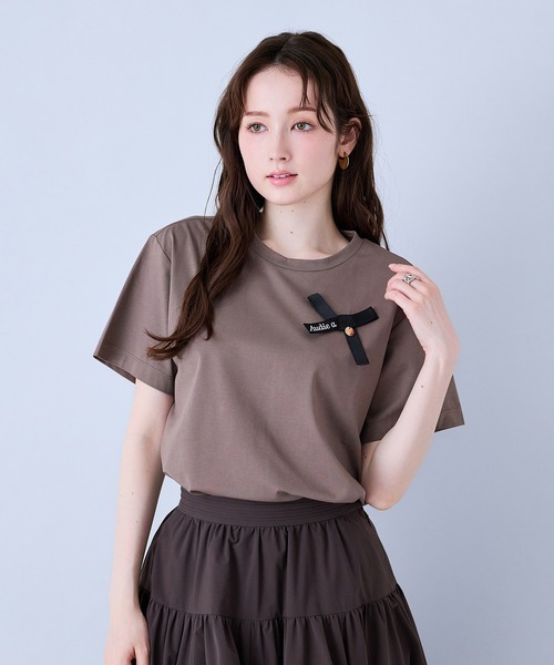 Audie a Muses(オーディアミューズ)の「Audie a Musesロゴ入りリボンカットソー(Tシャツ/カットソー・レディース・オフホワイト/ブラック/ブラウン・38/42)」の10枚目の写真