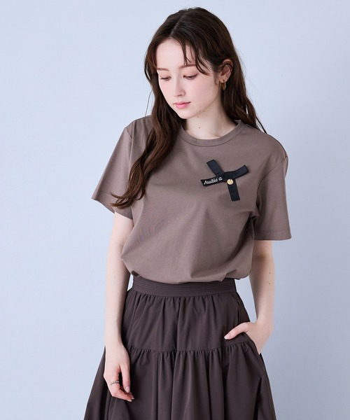 Audie a Muses(オーディアミューズ)の「Audie a Musesロゴ入りリボンカットソー(Tシャツ/カットソー・レディース・オフホワイト/ブラック/ブラウン・38/42)」の11枚目の写真