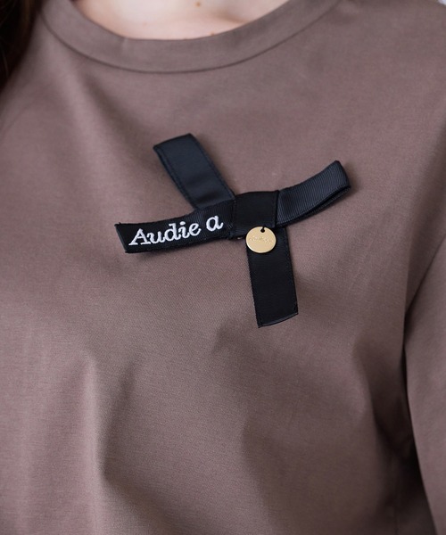 Audie a Muses(オーディアミューズ)の「Audie a Musesロゴ入りリボンカットソー(Tシャツ/カットソー・レディース・オフホワイト/ブラック/ブラウン・38/42)」の12枚目の写真