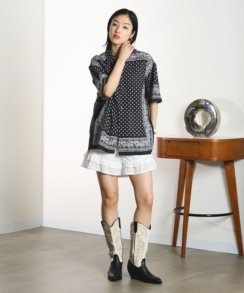 ROSE BUD(ローズバッド)の「LACE RUFFLE SHORT(その他パンツ・レディース・ブラック/ホワイト・ONE SIZE)」の5枚目の写真