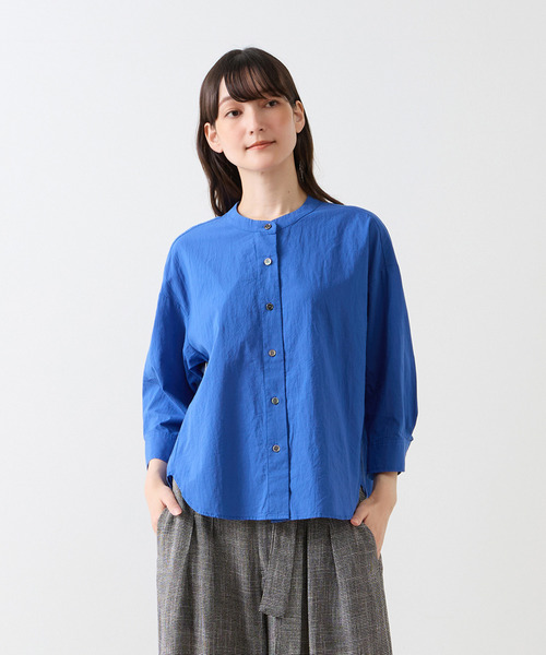 LOGEMENT DE CLAIRE（ロジュモンドクレール）の「7分袖バンドカラーシャツ（シャツ/ブラウス・レディース・オフホワイト/グレー/イエロー/ミント/ブラウン/ライトベージュ/ブルー・FREE）」の6枚目の写真