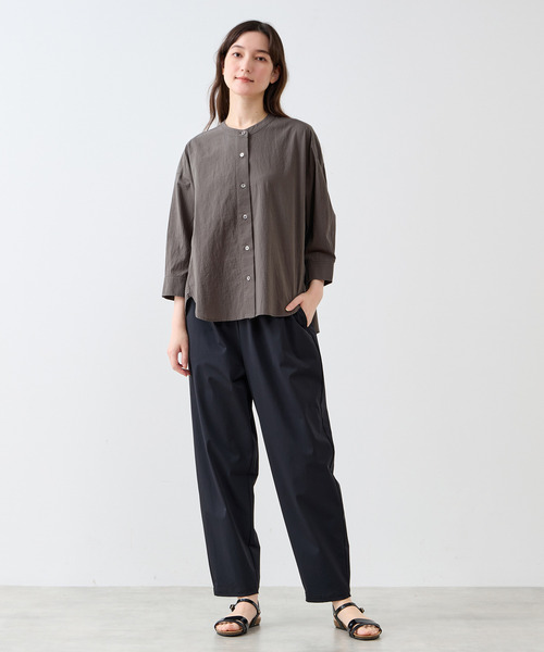 LOGEMENT DE CLAIRE（ロジュモンドクレール）の「7分袖バンドカラーシャツ（シャツ/ブラウス・レディース・オフホワイト/グレー/イエロー/ミント/ブラウン/ライトベージュ/ブルー・FREE）」の8枚目の写真