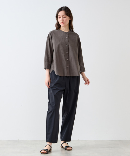 LOGEMENT DE CLAIRE（ロジュモンドクレール）の「7分袖バンドカラーシャツ（シャツ/ブラウス・レディース・オフホワイト/グレー/イエロー/ミント/ブラウン/ライトベージュ/ブルー・FREE）」の9枚目の写真