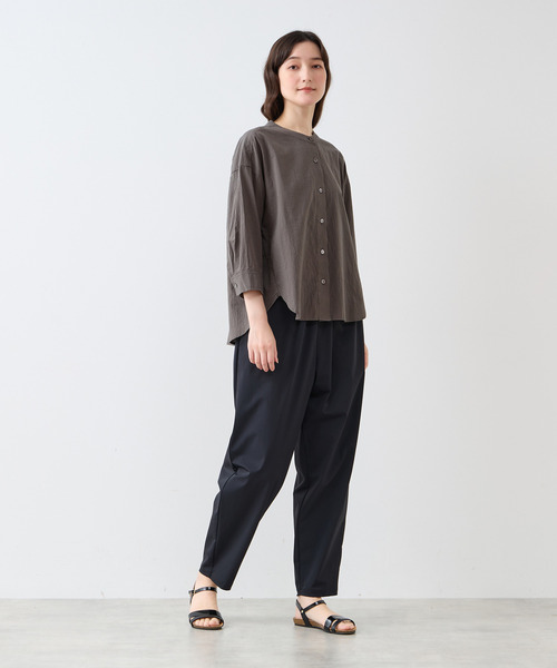 LOGEMENT DE CLAIRE（ロジュモンドクレール）の「7分袖バンドカラーシャツ（シャツ/ブラウス・レディース・オフホワイト/グレー/イエロー/ミント/ブラウン/ライトベージュ/ブルー・FREE）」の16枚目の写真