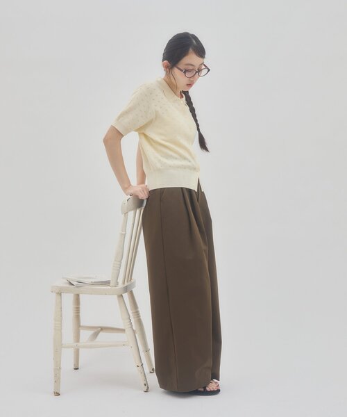 DISCOAT(ディスコート)の「【umm.】衿付きアイレットポロカーディガン(カーディガン/ボレロ・レディース・ネイビー/アイボリー/ベビーピンク・FREE)」の8枚目の写真