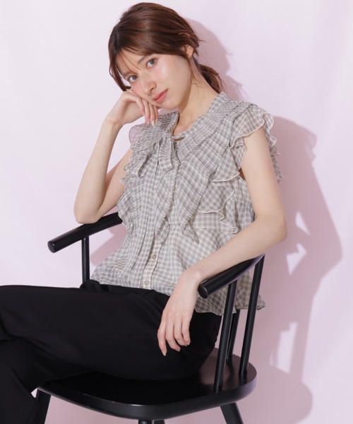 JILL by JILL STUART（ジルバイジルスチュアート）の「シアープリーツブラウス（シャツ/ブラウス・レディース・ホワイト/ホワイト系その他/ピンク・FREE）」の20枚目の写真
