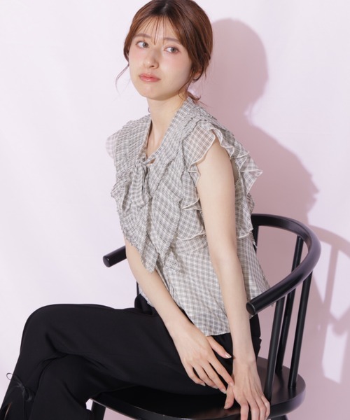 JILL by JILL STUART（ジルバイジルスチュアート）の「シアープリーツブラウス（シャツ/ブラウス・レディース・ホワイト/ホワイト系その他/ピンク・FREE）」の21枚目の写真