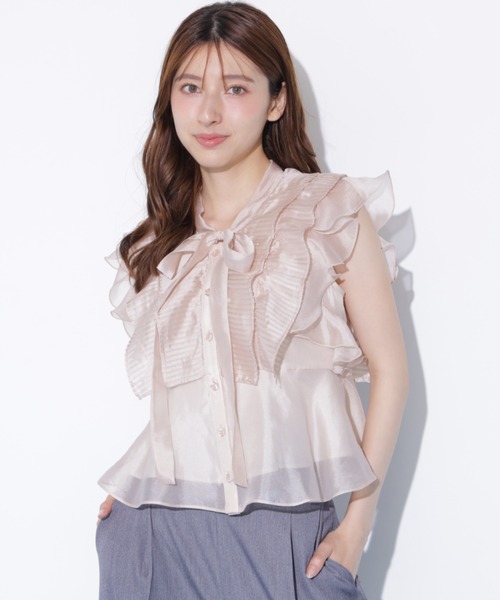 JILL by JILL STUART（ジルバイジルスチュアート）の「シアープリーツブラウス（シャツ/ブラウス・レディース・ホワイト/ホワイト系その他/ピンク・FREE）」の16枚目の写真