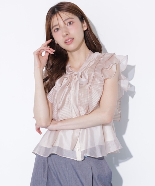 JILL by JILL STUART（ジルバイジルスチュアート）の「シアープリーツブラウス（シャツ/ブラウス・レディース・ホワイト/ホワイト系その他/ピンク・FREE）」の8枚目の写真