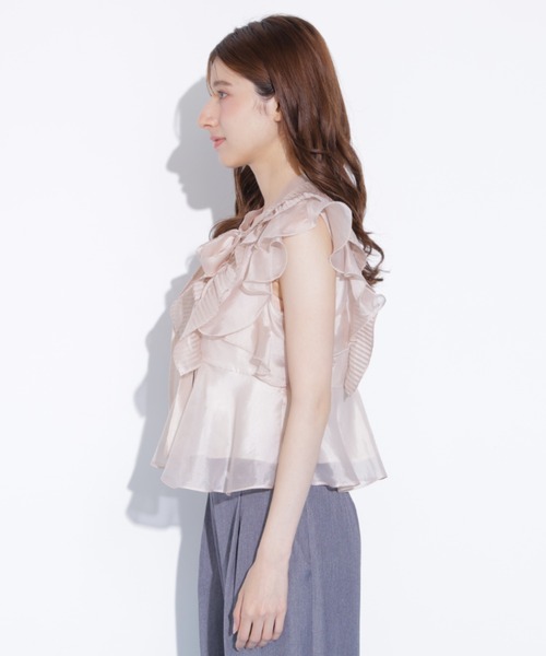 JILL by JILL STUART（ジルバイジルスチュアート）の「シアープリーツブラウス（シャツ/ブラウス・レディース・ホワイト/ホワイト系その他/ピンク・FREE）」の9枚目の写真