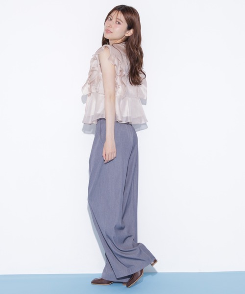 JILL by JILL STUART（ジルバイジルスチュアート）の「シアープリーツブラウス（シャツ/ブラウス・レディース・ホワイト/ホワイト系その他/ピンク・FREE）」の5枚目の写真