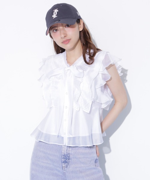 JILL by JILL STUART（ジルバイジルスチュアート）の「シアープリーツブラウス（シャツ/ブラウス・レディース・ホワイト/ホワイト系その他/ピンク・FREE）」の17枚目の写真