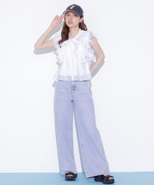 JILL by JILL STUART（ジルバイジルスチュアート）の「シアープリーツブラウス（シャツ/ブラウス・レディース・ホワイト/ホワイト系その他/ピンク・FREE）」の12枚目の写真
