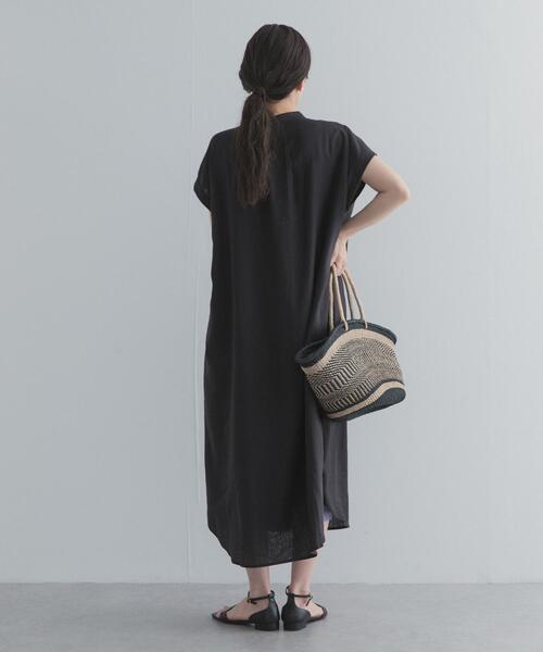 URBAN RESEARCH DOORS(アーバンリサーチドアーズ)の「リネンレーヨンスキッパーフレンチワンピース(ワンピース・レディース・ベージュ/ブラック/ロイヤルブルー・FREE)」の7枚目の写真