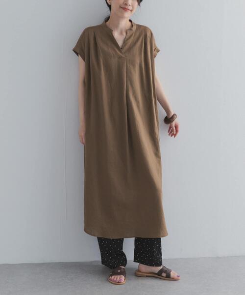 URBAN RESEARCH DOORS(アーバンリサーチドアーズ)の「リネンレーヨンスキッパーフレンチワンピース(ワンピース・レディース・ベージュ/ブラック/ロイヤルブルー・FREE)」の15枚目の写真