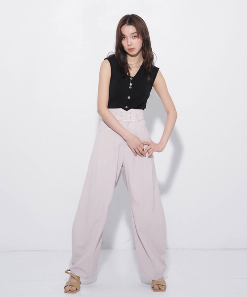 UNITED TOKYO(ユナイテッドトウキョウ)の「【新作】SOLOノッチベルトコクーンパンツ/夏服/オフィスカジュアル/ウォッシャブル/ストレッチ性/防シワ/軽量(その他パンツ・レディース・ブルー/ダークグレー/アイボリー・1/2/3)」の4枚目の写真