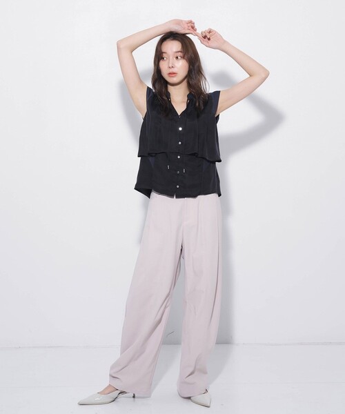 UNITED TOKYO(ユナイテッドトウキョウ)の「【新作】SOLOノッチベルトコクーンパンツ/夏服/オフィスカジュアル/ウォッシャブル/ストレッチ性/防シワ/軽量(その他パンツ・レディース・ブルー/ダークグレー/アイボリー・1/2/3)」の8枚目の写真
