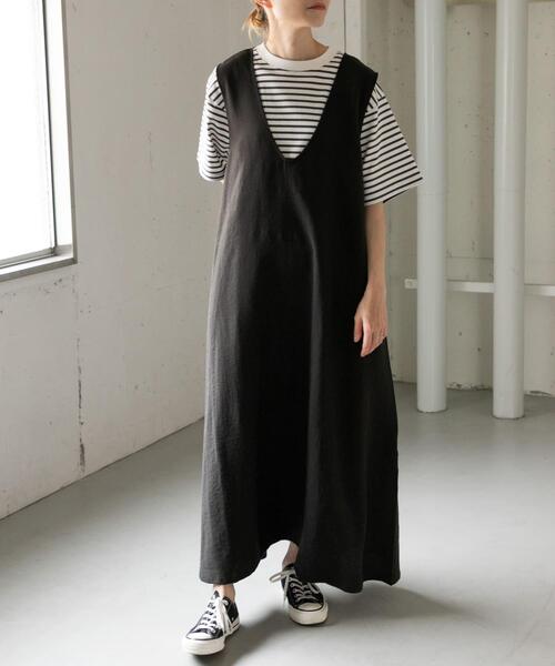 FORK&SPOON(フォークアンドスプーン)の「FORK&SPOON テントラインワンピース(ワンピース・レディース・ブラック/チャコールグレー/ベージュ・2/1)」の5枚目の写真