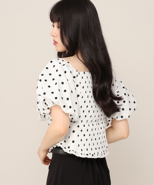 Heather(ヘザー)の「リボンモチーフブラウス(半袖) 1051935(シャツ/ブラウス・レディース・ブルー/オフホワイト/ドット・FREE)」の12枚目の写真
